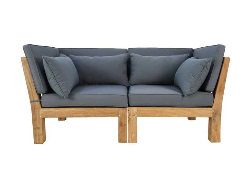 Tuin 2-zits loungeset modulair Aruba (incl. kussens) - 2-delig - Hout - Bruin