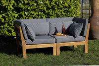 Tuin 2-zits loungeset modulair Aruba (incl. kussens) - 2-delig - Hout - Bruin