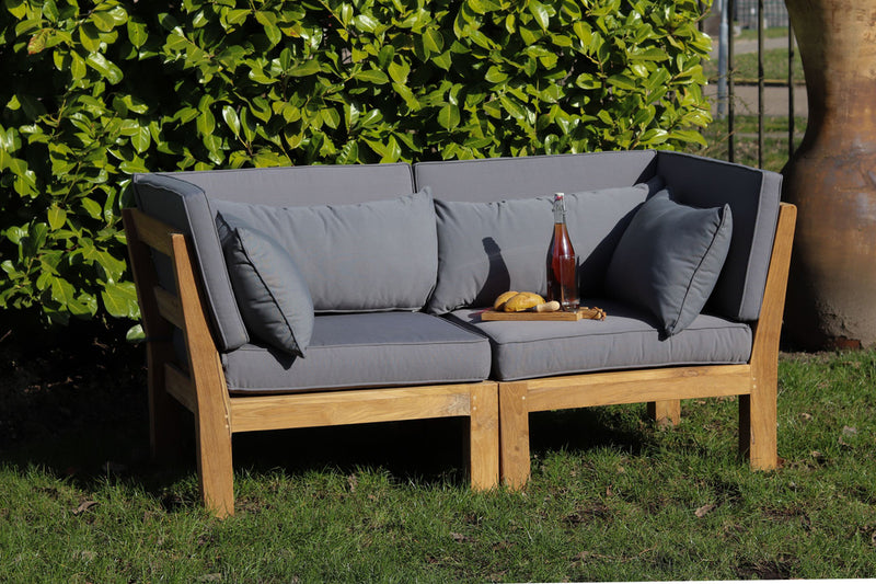 Tuin 2-zits loungeset modulair Aruba (incl. kussens) - 2-delig - Hout - Bruin