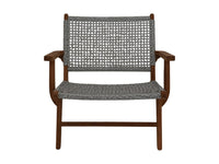 Tuin stoel Rio met armleuning- 80x80x67 - wit/naturel - Teak/bananenblad