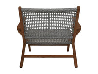 Tuin stoel Rio met armleuning- 80x80x67 - wit/naturel - Teak/bananenblad