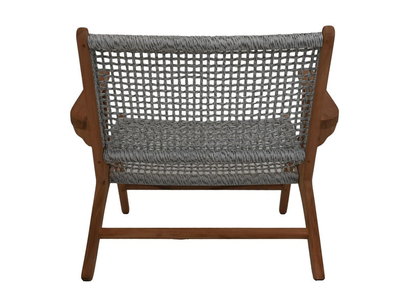 Tuin stoel Rio met armleuning- 80x80x67 - wit/naturel - Teak/bananenblad