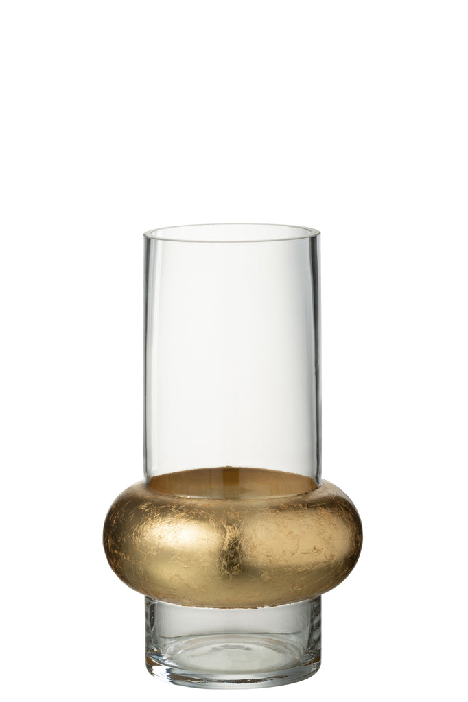 Vase Cylinder Ring Low Glass Transparent Small