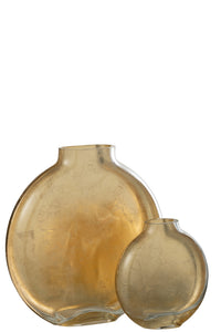 Vase Miki Verre Transparent/Gold Large
