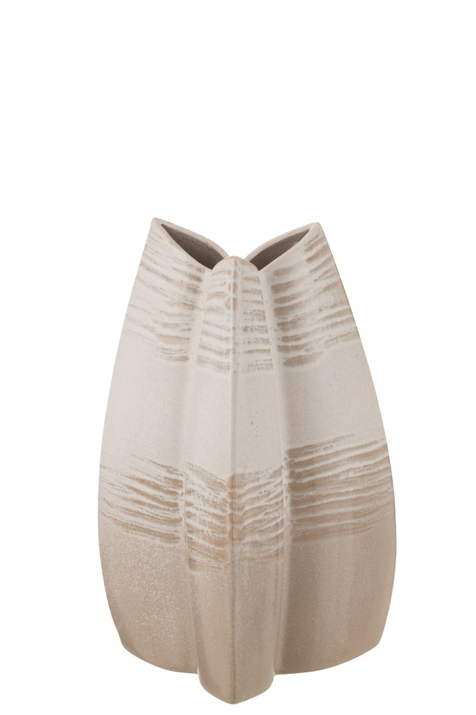 Vase Abstract Tripod Clay Beige Large