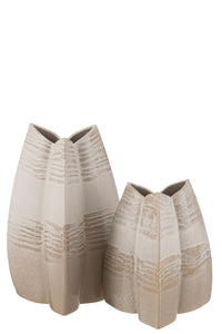 Vase Abstract Tripod Clay Beige Large