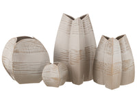 Vase Abstract Tripod Clay Beige Large