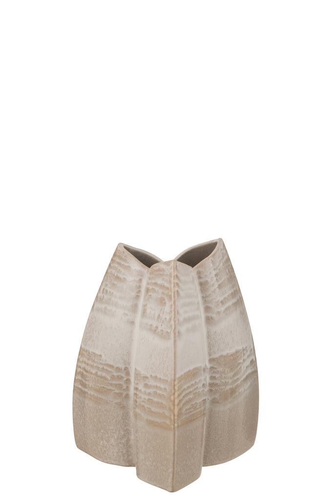 Vase Abstract Tripod Clay Beige Small