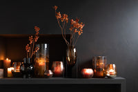 Vase Ball Black Glass Small