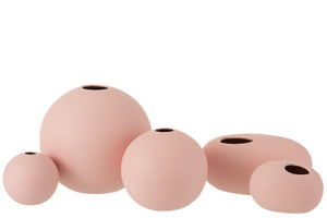 Vase Ball Ceramic Pastel Pink Large