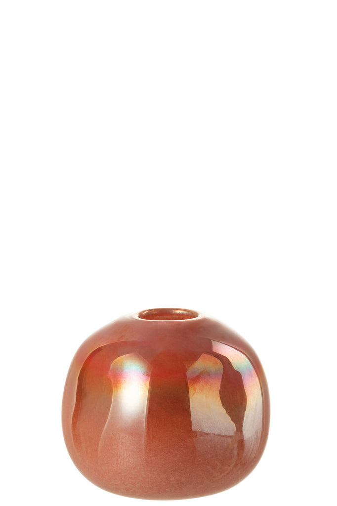 Vase Ball Glass Red Small