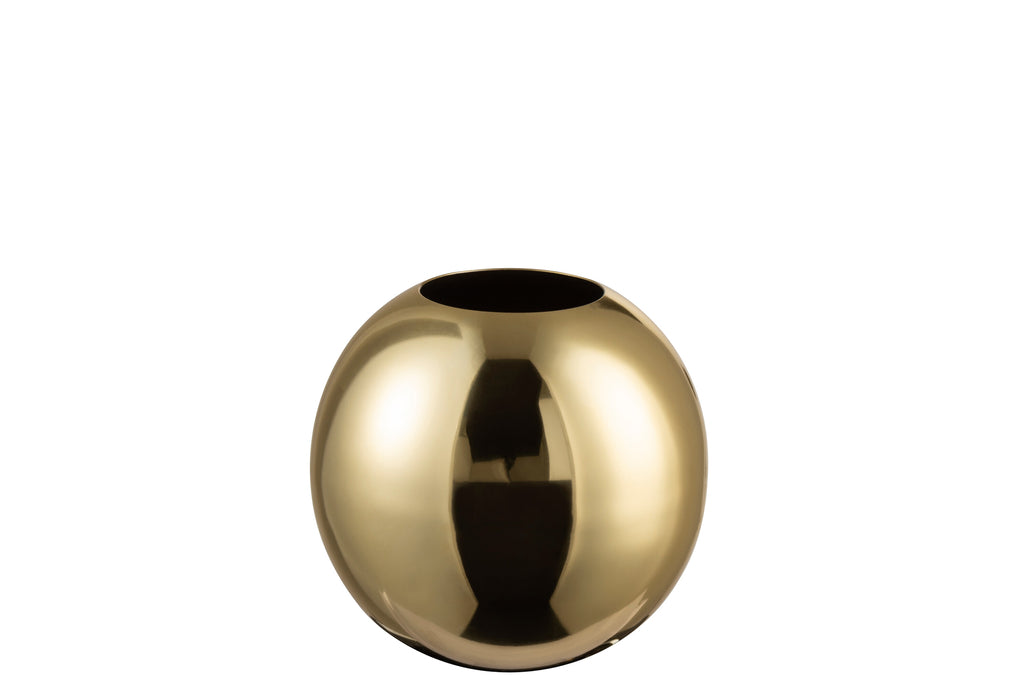 Vase Ball Stainless Steel Shiny Gold Small