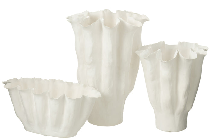 Vase Calyx Ceramic White Large