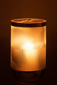 Vase Cylindrical Pattern Glass Transparent/Or Large