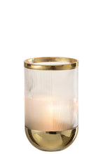 Afbeelding in Gallery-weergave laden, Vase Cylindrical Pattern Glass Transparent/Or Small
