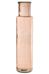 Vase Cylinder Glass Light Pink Large