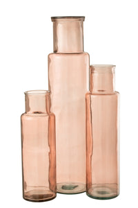 Vase Cylinder Glass Light Pink Large