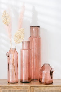 Vase Cylinder Glass Light Pink Small