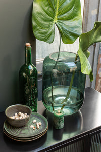 Vase Cylinder Glass Green Medium