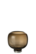 Afbeelding in Gallery-weergave laden, Vase On Foot Round Glass Dark Brown Large
