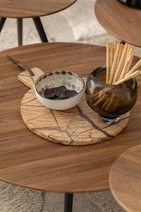 Vase On Foot Round Glass Dark Brown Small