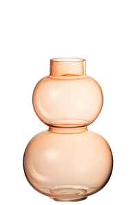 Vase Globes Glass Orange Small