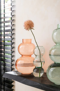 Vase Globes Glass Orange Small