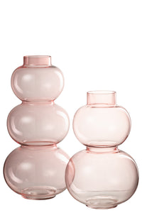 Vase Globes Glass Pink Large