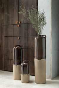 Vase Handle Ceramic Beige/Brown Large