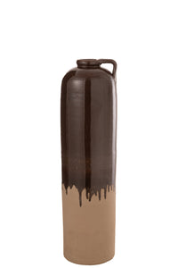 Vase Handle Ceramic Beige/Brown Medium