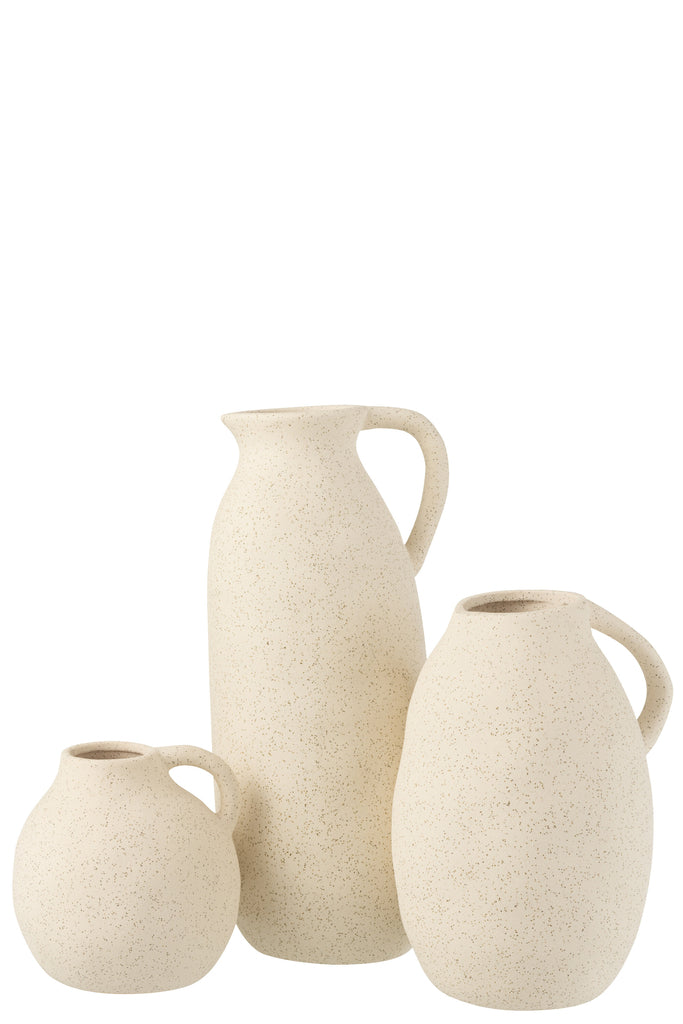 Vase Jug Ceramic Beige Large