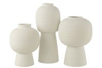 Vase Lantern Clay White Large