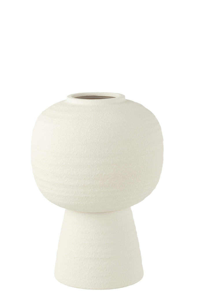 Vase Lantern Clay White Medium