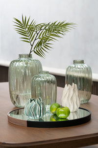 Vase Lines Glass Green Large