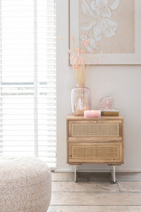Vase Lines Glass Pink Medium