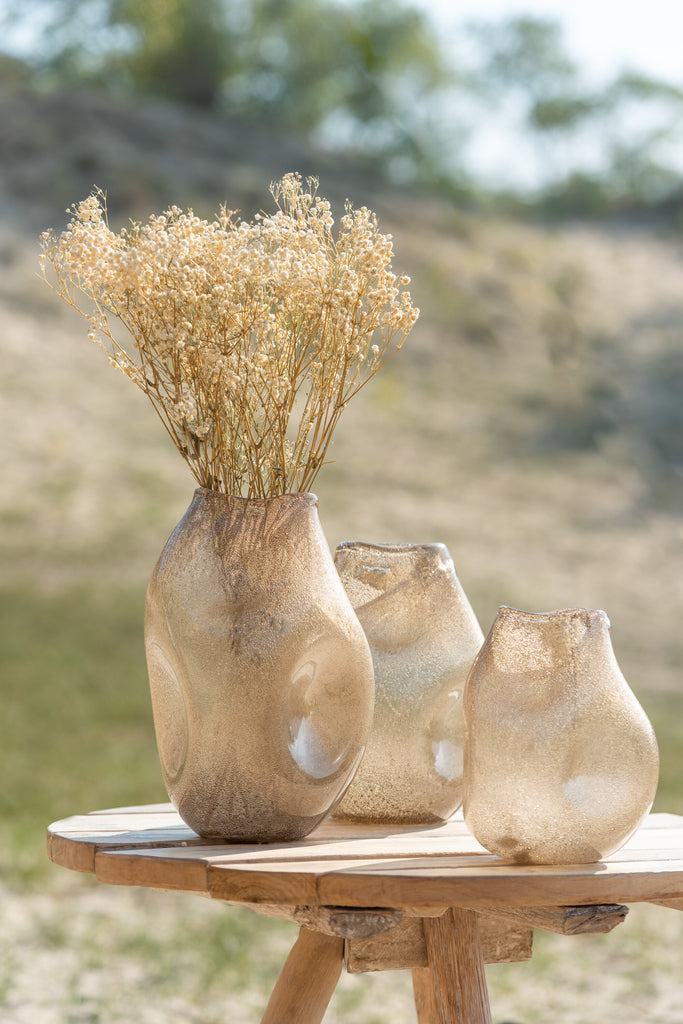 Vase Modern Glass Brown Medium