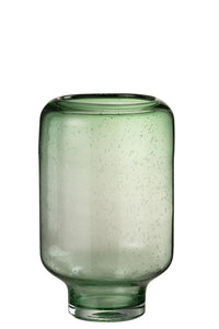 Vase Nora On Foot Round Glass Light Green Large