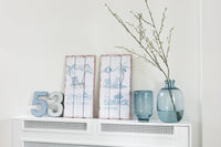 Vase Nora On Foot Round Glass Light Blue Small