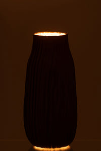 Vase Notches Glass Black/Gold Medium