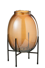 Afbeelding in Gallery-weergave laden, Vase On Foot Glass Brown Large
