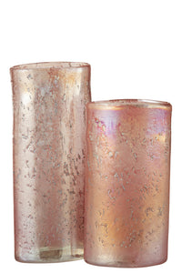 Vase Oval Glass Pink Mix Extra Large
