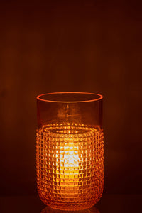 Vase Pattern Glass Orange Small