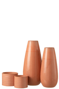 Vase Regular Round Ceramic Grapefruit Large