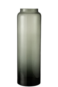 Vase Right Long Glass Grey Large