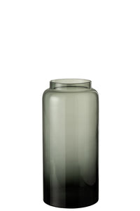 Vase Right Long Glass Grey Small