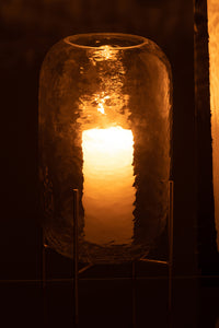 Vase Round +Base Glass Transparent Large