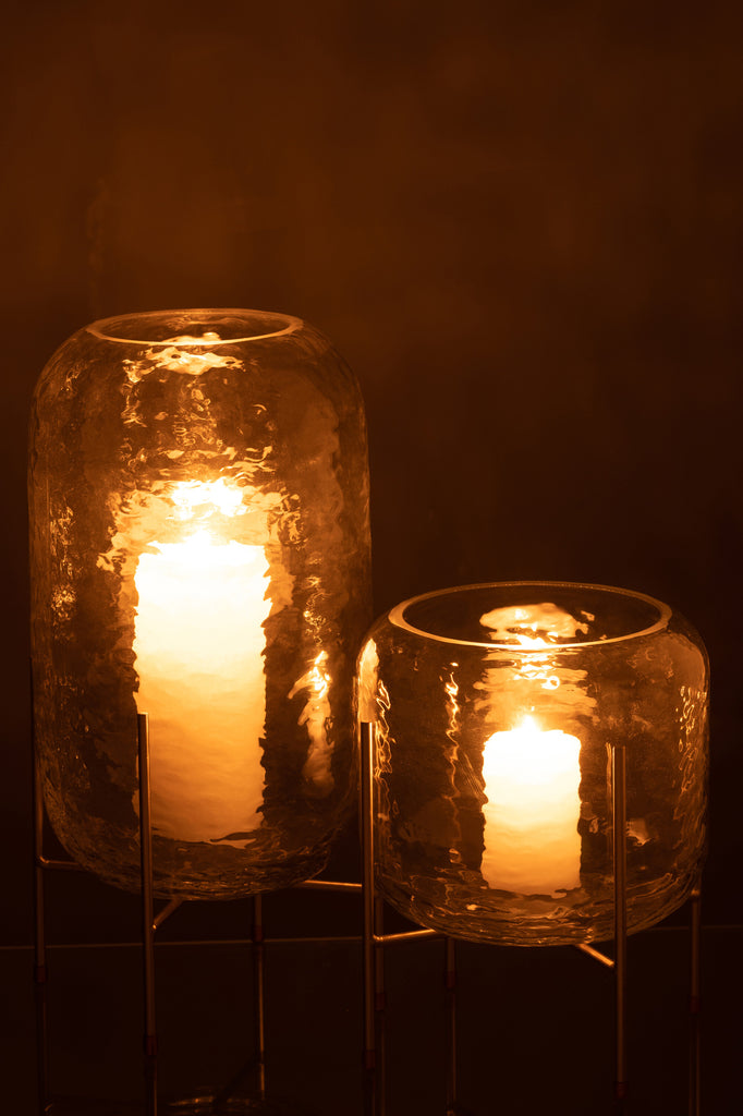 Vase Round +Base Glass Transparent Large
