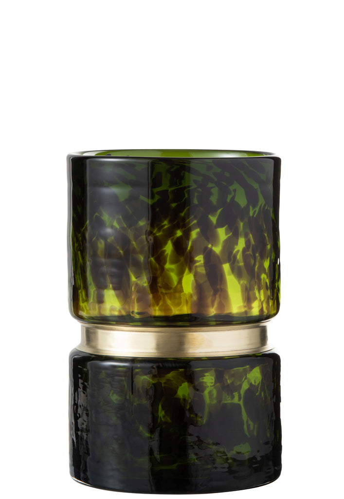 Vase Speck Glass Green/Black/Gold Small