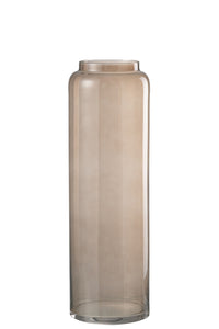 Vase Straight Long Glass Amber Medium