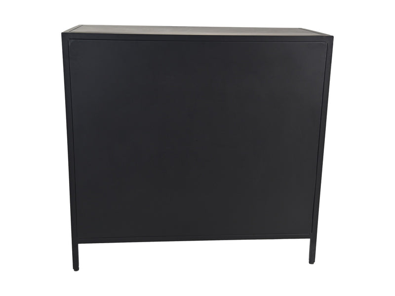 Vitrinekast Bronx - 90x40x85 - zwart/grijs - Vintage Metaal